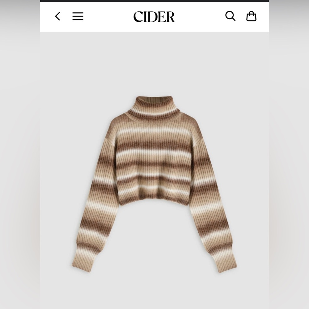 NEW WITHOUT TAGS CIDER CAMEL TURTLENECK CROPPED SWEATER